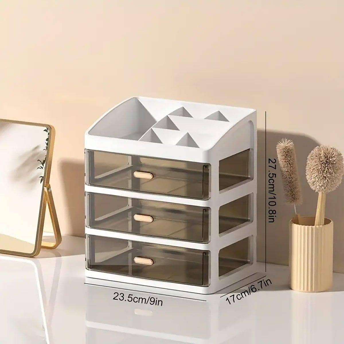 3 Layer Makeup Organiser Drawer Case for Cosmetics and Skincare - view 3