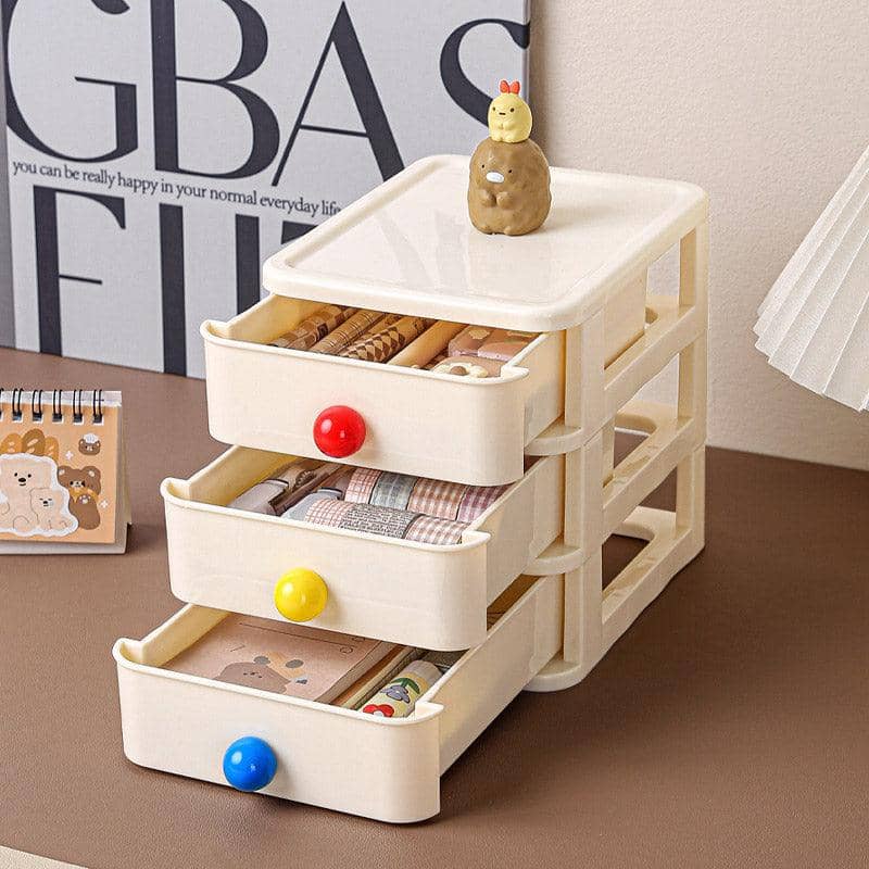 3 Layer Mini Drawer Storage Box Plastic Desktop Organiser - view 5