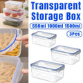 3 Piece Clear Airtight Food Storage Container Set