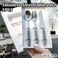 3 Piece Stainless Steel Cutlery Set with Ceramic Handles for Dining