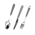 3 Piece Stainless Steel Cutlery Set with Ceramic Handles for Dining - view 2