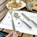 3 Piece Stainless Steel Cutlery Set with Ceramic Handles for Dining - view 4