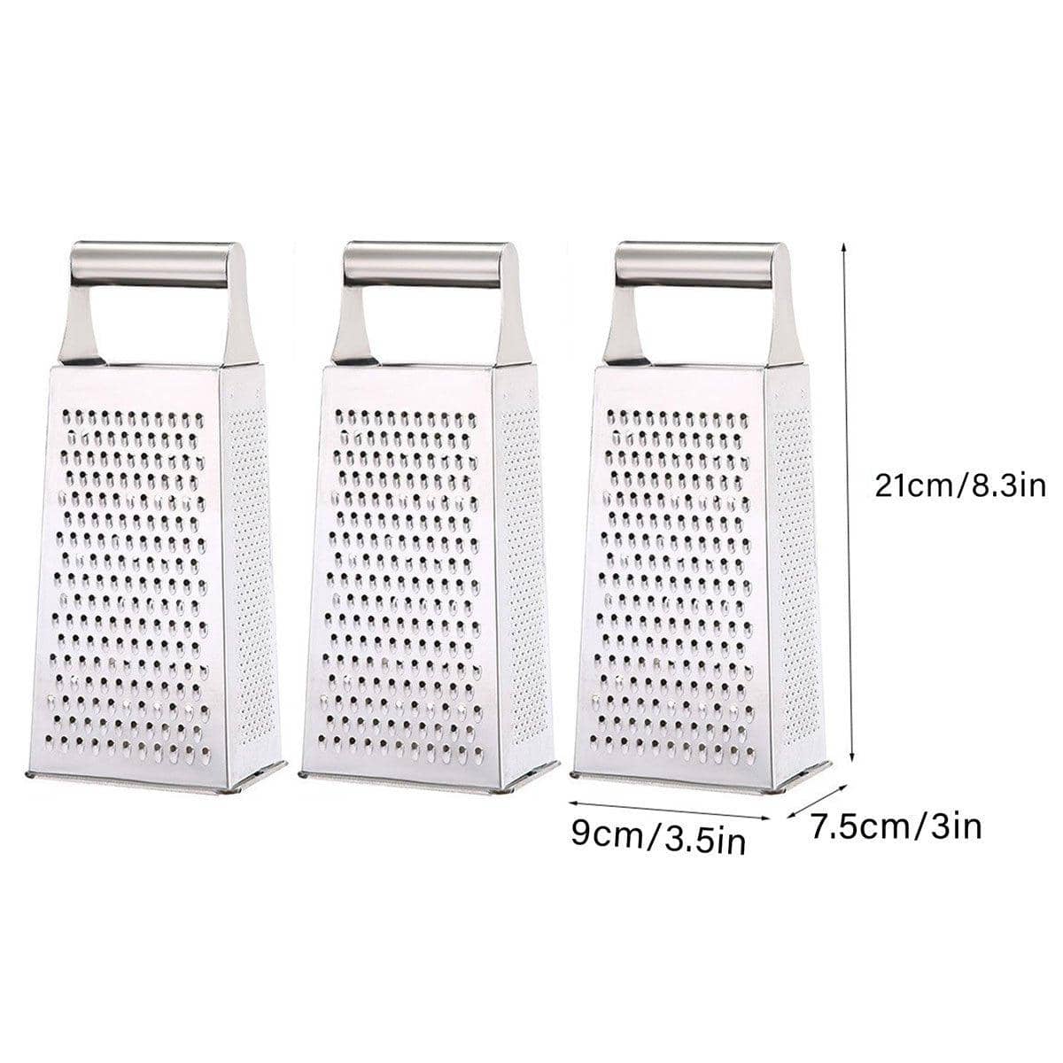 3 Piece Stainless Steel Multi-Function Vegetable Slicer and Grater Set - view 3