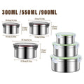 3 Piece Stainless Steel Sealed Crisper Storage Box Set with Lid - Green Lid - view 4