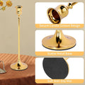3 Piece Vintage Gold Metal Candlestick Set with Different Heights - view 4