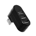 3 Port USB Hub Splitter Adapter, Super Speed Data Hub for Laptop and PC - Black