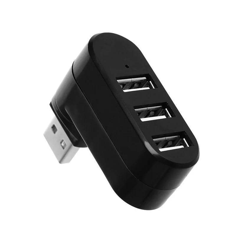 3 Port USB Hub Splitter Adapter, Super Speed Data Hub for Laptop and PC - Black