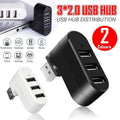 3 Port USB Hub Splitter Adapter, Super Speed Data Hub for Laptop and PC - Black - view 2
