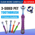 3-Sided Pet Toothbrush for Dogs and Cats - Blue - view 2