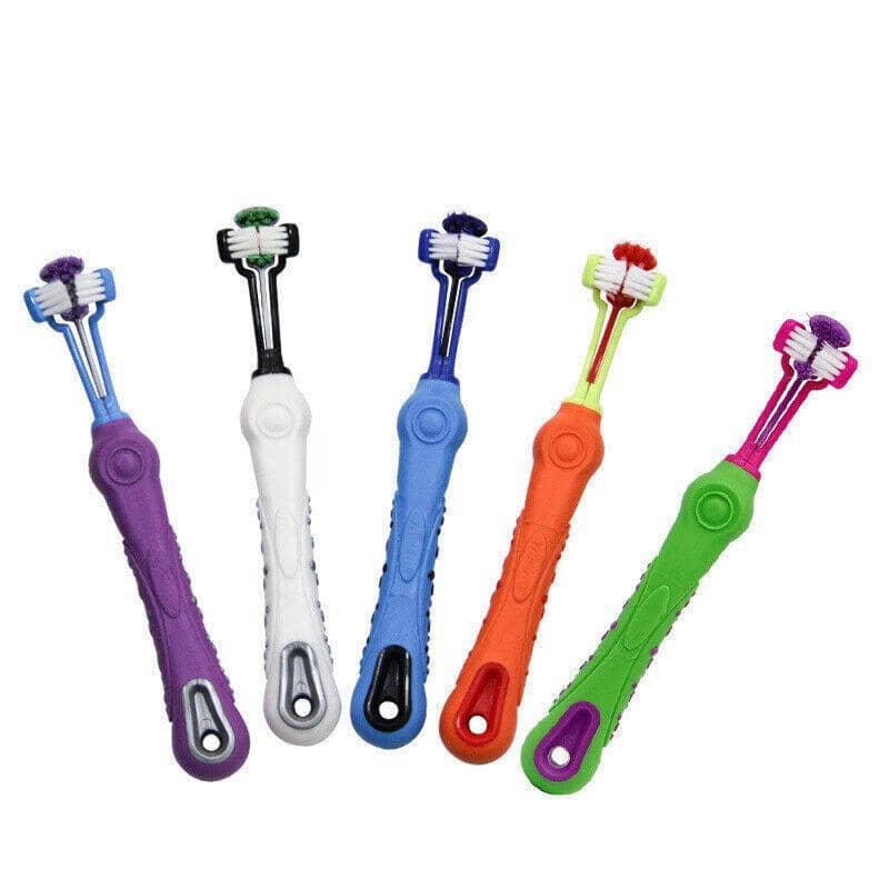 3-Sided Pet Toothbrush for Dogs and Cats - Blue - view 3