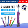 3-Sided Pet Toothbrush for Dogs and Cats - Purple - view 2