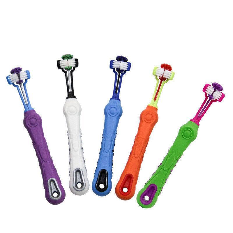 3-Sided Pet Toothbrush for Dogs and Cats - Purple - view 3