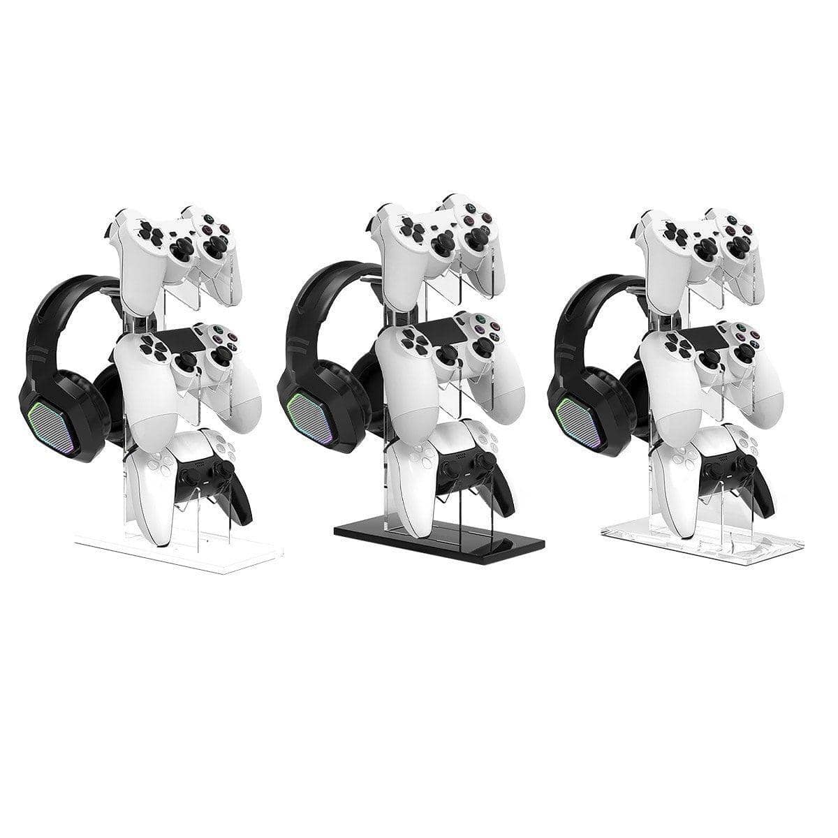 3 Tier Acrylic Gamepad and Headset Display Stand - Black Base - view 3