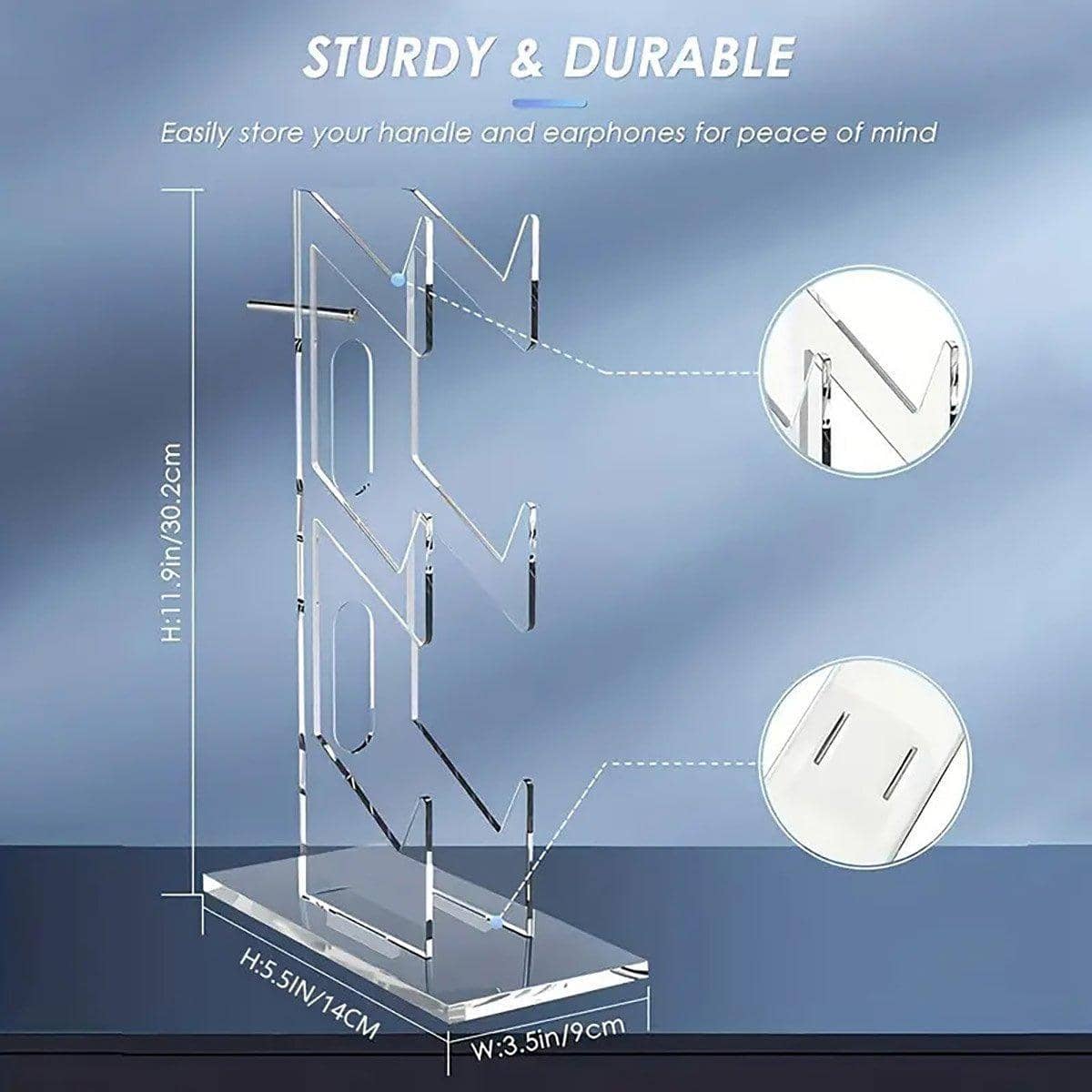 3 Tier Acrylic Gamepad and Headset Display Stand - Black Base - view 4