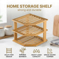 3 Tier Bamboo Corner Kitchen Storage Shelf for Countertop Spices and Dishes