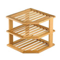 3 Tier Bamboo Corner Kitchen Storage Shelf for Countertop Spices and Dishes - view 2