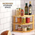3 Tier Bamboo Corner Kitchen Storage Shelf for Countertop Spices and Dishes - view 4