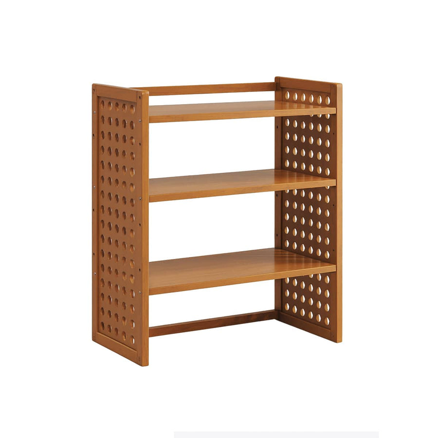 3 Tier Bamboo Desktop Organiser Shelf - Honey Brown, 50 x 20 x 56 cm