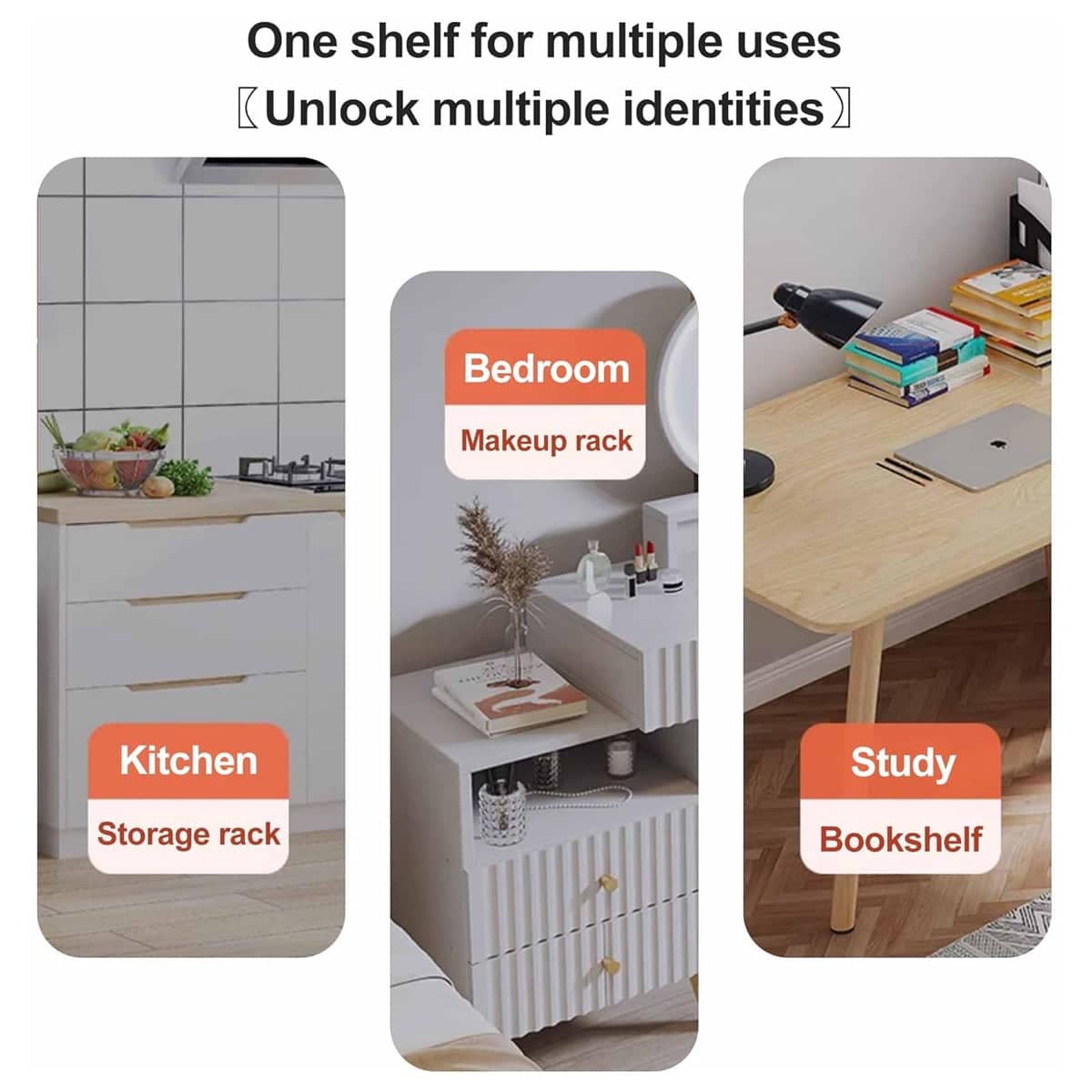 3 Tier Bamboo Desktop Organiser Shelf - Honey Brown, 50 x 20 x 56 cm - view 5