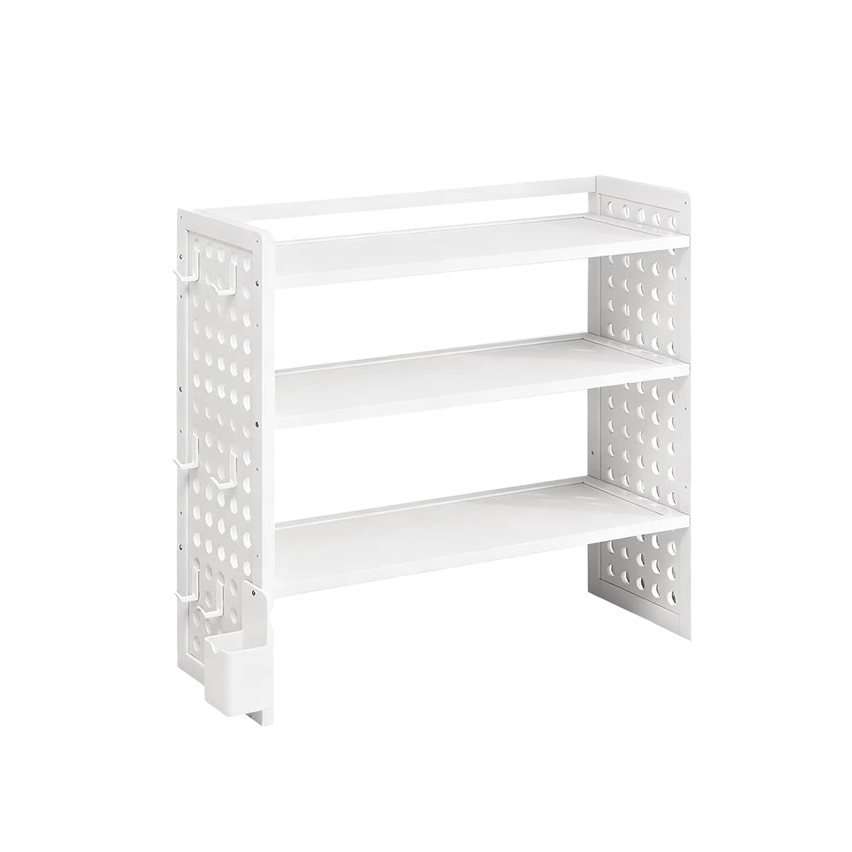 3 Tier Bamboo Desktop Organiser Shelf - White, 60 x 20 x 56 cm