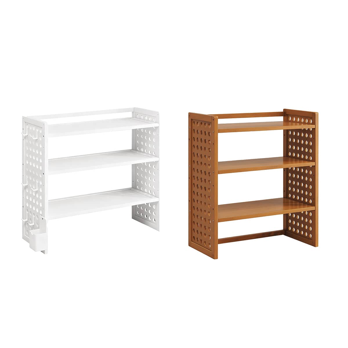 3 Tier Bamboo Desktop Organiser Shelf - White, 60 x 20 x 56 cm - view 3