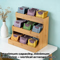 3 Tier Bamboo Storage Rack and Tea Bag Organiser - 26.6 x 24 x 17.2cm - view 5