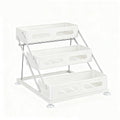3 Tier Carbon Steel Kitchen Counter Spice Rack - White