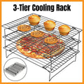 3-Tier Collapsible Cooling Rack for Cakes and Bread, 40 x 25 x 23 cm