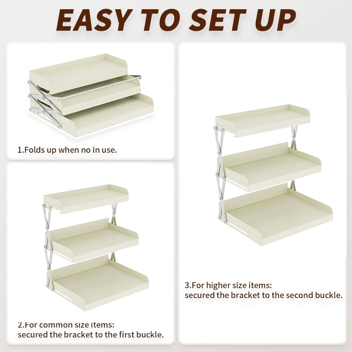 3 Tier Collapsible Cup Holder, Coffee Mug Storage Rack - White - view 5