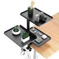 3 Tier Desk Edge Storage Rack - Black Carbon Steel, No-Drill Clamp - view 2
