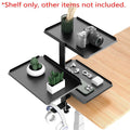 3 Tier Desk Edge Storage Rack - Black Carbon Steel, No-Drill Clamp - view 4