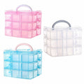 3-Tier Detachable Jewellery Organiser Box with Handle - Blue - view 2