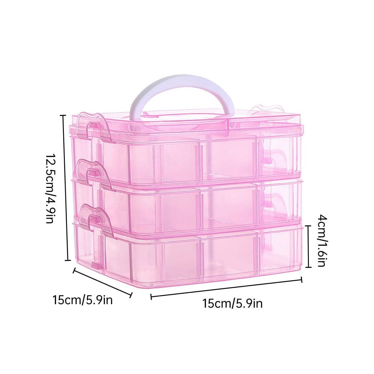 3-Tier Detachable Jewellery Organiser Box with Handle - Blue - view 3
