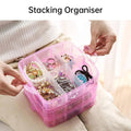 3-Tier Detachable Jewellery Organiser Box with Handle - Pink - view 4