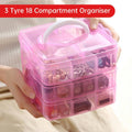 3-Tier Detachable Jewellery Organiser Box with Handle - Pink - view 5