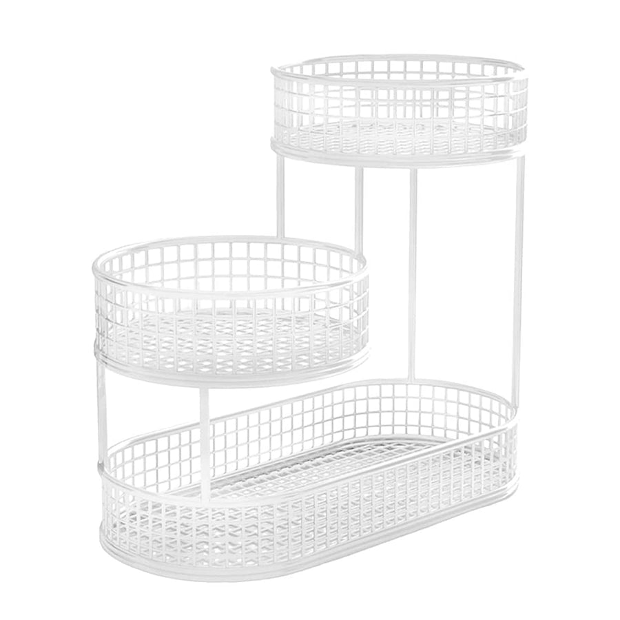 3-Tier Metal Fruit Basket Stand for Kitchen Counter - White