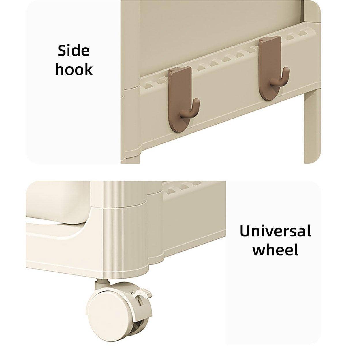 3 Tier Mobile Storage Trolley with Drawers and Wheels - view 5
