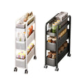 3-Tier Slim Pull-Out Kitchen Storage Trolley, 15 cm Wide on Wheels - Black - view 3