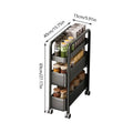 3-Tier Slim Pull-Out Kitchen Storage Trolley, 15 cm Wide on Wheels - Black - view 4