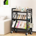 3-Tier Steel Storage Rack with Wheels, Rolling Mobile Shelf, Black - view 5