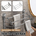 3 Tier Towel Rack No Drill Installation Wall Mounted Rustproof Space Saving - Grey - view 2