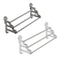 3 Tier Towel Rack No Drill Installation Wall Mounted Rustproof Space Saving - Grey - view 3