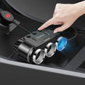 3 Way Car Cigarette Lighter Socket Splitter with Dual USB Ports - view 3