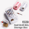30 Hole Nail Drill Bit Holder with Dustproof Cover - Pink - view 2
