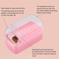 30 Hole Nail Drill Bit Holder with Dustproof Cover - Pink - view 5