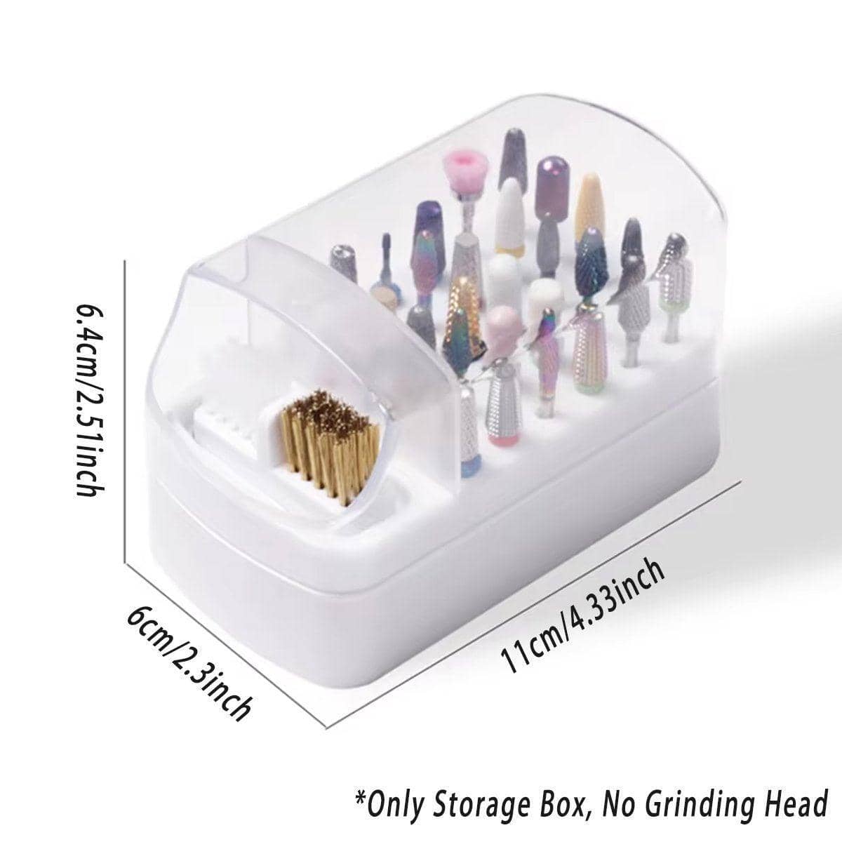 30 Hole Nail Drill Bit Holder with Dustproof Cover - White - view 4