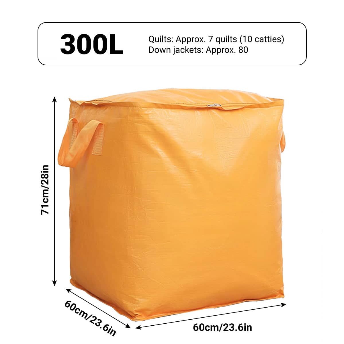 300 L Large Capacity Storage Bag, Waterproof - Blue (70 x 60 x 62 cm) - view 4
