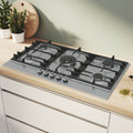 Bosch 90cm Series 6 Gas Cooktop - Five Burners, FlameSelect, Dual Flame Wok Burner - PCR9A5I90A