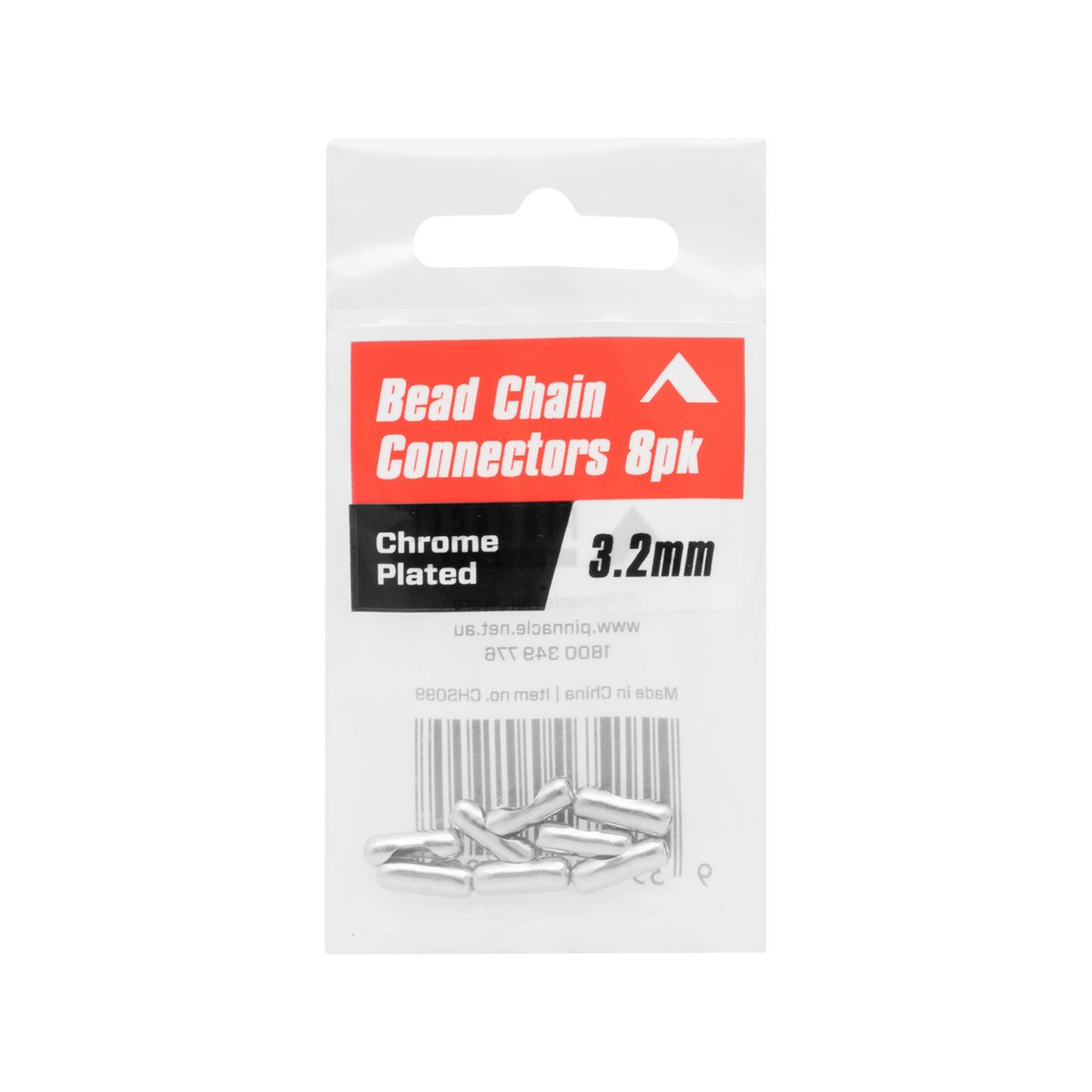 Pinnacle 3 Chain Bead Connector 8 Pack - 2mm - Silver - Durable Alloy - SuperSaverAU - view 2