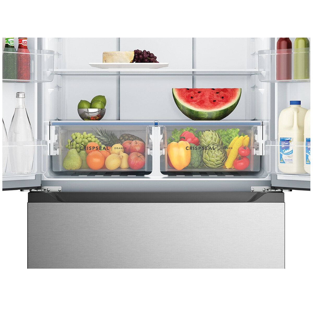 Westinghouse 565L French Door Fridge - Silver, Water Dispenser, Automatic Ice Maker - WHE5650SD